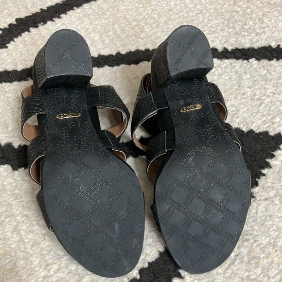 Vionic Black Sandals 6.5-7 Faux Snake Skin - Picture 3 of 7